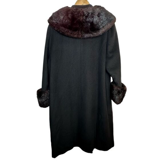 MADISON Master Furriers Duluth Vintage Black Wool & Fur Coat Size XL - Picture 13 of 17